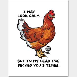 chicken peck Posters and Art